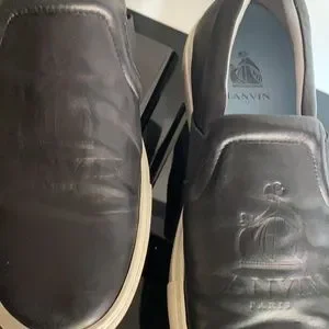 Lanvin | Shoes | Lanvin Black Leather Slipons With Lanvin 
